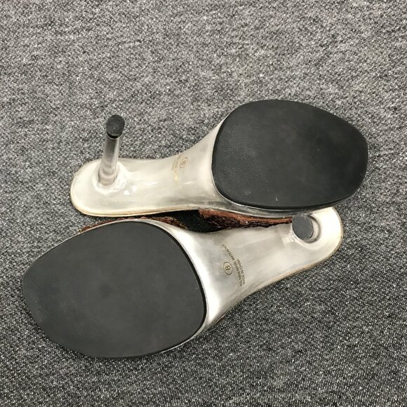 Womens JANTE Size 8 Brown Sequin Slides Heels 4" Platform Pole Dancing Clubwear - Picture 5 of 6